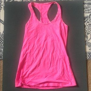 Pink Lululemon Tank Top with Striped Detail